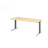 Schreibtisch C-Fuß 180x80cm Ahorn/ gallery