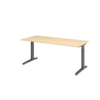 Schreibtisch C-Fuß 180x80cm Ahorn/Graphit