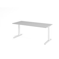 Schreibtisch C-Fuß 180x80cm Grau/W gallery
