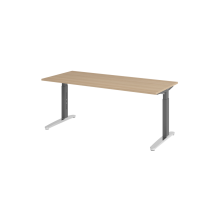Schreibtisch C-Fuß 180x80cm Eiche/GraphitPo