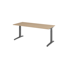 Schreibtisch C-Fuß 180x80cm Eiche/Graphit