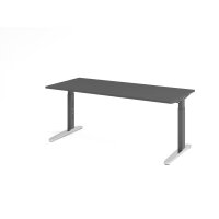 Schreibtisch C-Fuß 180x80cm Graphi gallery