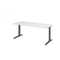 Schreibtisch C-Fuß 180x80cm Wei&sz gallery