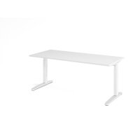 Schreibtisch C-Fuß 180x80cm Wei&sz gallery