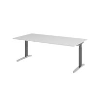 Schreibtisch C-Fuß 200x100cm Grau/GraphitPo