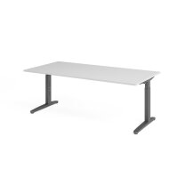 Schreibtisch C-Fuß 200x100cm Grau/ gallery