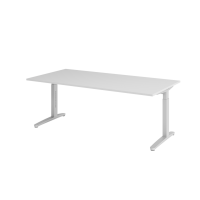 Schreibtisch C-Fuß 200x100cm Grau/Silber