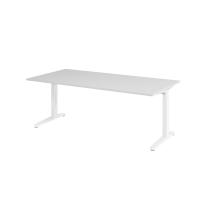 Schreibtisch C-Fuß 200x100cm Grau/Weiß