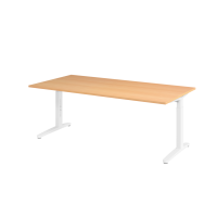 Schreibtisch C-Fuß 200x100cm Buche/Weiß