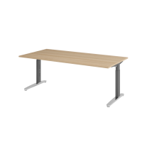 Schreibtisch C-Fuß 200x100cm Eiche/GraphitPo