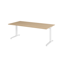 Schreibtisch C-Fuß 200x100cm Eiche/WeißPo