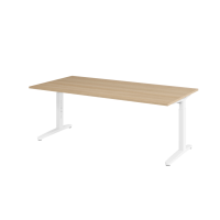 Schreibtisch C-Fuß 200x100cm Eiche/Weiß