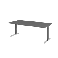 Schreibtisch C-Fuß 200x100cm Graphit/GraphitP