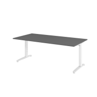 Schreibtisch C-Fuß 200x100cm Graphit/WeißPo