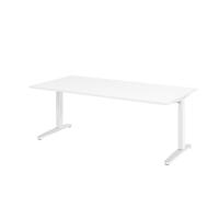 Schreibtisch C-Fuß 200x100cm Weiß/WeißPo