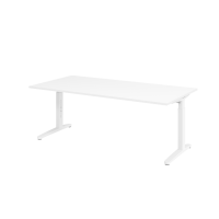 Schreibtisch C-Fuß 200x100cm Weiß/Weiß
