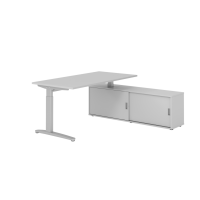 Schreibtischkombi 160x80cm, Grau/Silber