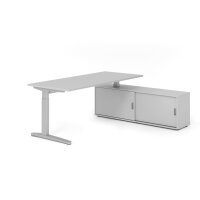 Schreibtischkombi 180x80cm, Grau/Silber gallery