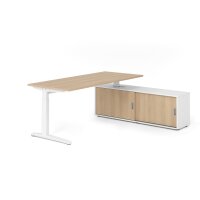 Schreibtischkombi 180x80cm, Eiche/Wei&sz gallery