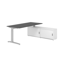 Schreibtischkombi 180x80cm, Graphit/Silber