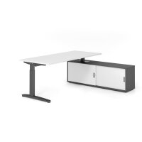 Schreibtischkombi 180x80cm, Weiß/G gallery