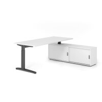Schreibtischkombi 180x80cm, Weiß/G gallery