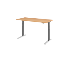 Sitz-Steh-Schreibtisch el.160x80cm Buche/Grap