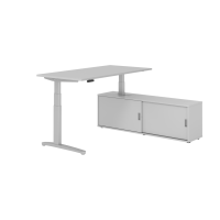 Sitz-Steh Kombi 160x80cm, Grau/Silber