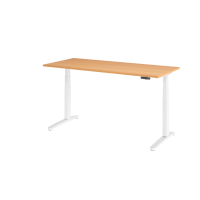 Sitz-Steh-Schreibtisch el.180x80cm Buche/Weiß