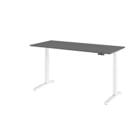 Sitz-Steh-Schreibtisch el.180x80cm Graphit/We