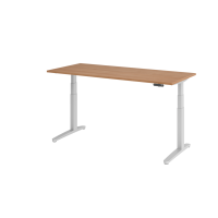 Sitz-Steh-Schreibtisch el.180x80cm Nussb/silb