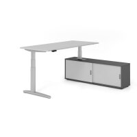 Sitz-Steh Kombi 180x80cm, Grau/Silber gallery
