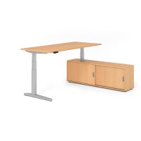 Sitz-Steh Kombi 180x80cm, Buche/Silber gallery