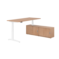 Sitz-Steh Kombi 180x80cm, Nussbaum/Weiß