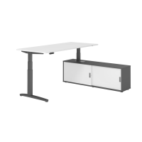 Sitz-Steh Kombi 180x80cm, Weiß/Graphit