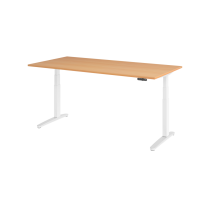Sitz-Steh-Schreibtisch el.200x100cm Buche/wei
