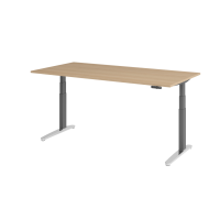 Sitz-Steh-Schreibtisch el.200x100cm Eiche/Gra