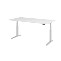 Sitz-Steh-Schreibtisch el.200x100cm Weiß/sil