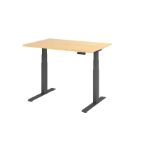 Sitz-Steh-Schreibtisch el.120x80cm Ahorn/Grap