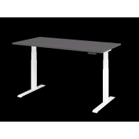 Sitz-Steh-Schreibtisch el.160x80cm Graphit/We