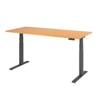 Sitz-Steh-Schreibtisch el.180x80cm Buche/Grap