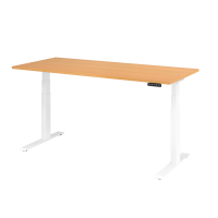 Sitz-Steh-Schreibtisch el.180x80cm Buche/Weiß