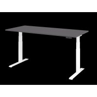 Sitz-Steh-Schreibtisch el.180x80cm Graphit/We