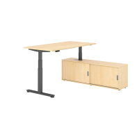 Sitz-Steh Kombi 160x80cm, Ahorn/Graphit