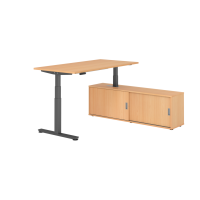 Sitz-Steh Kombi 160x80cm, Buche/Graphit