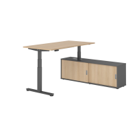 Sitz-Steh Kombi 160x80cm, Eiche/Graphit