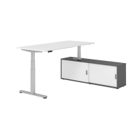 Sitz-Steh Kombi 180x80cm, Weiß/Silber