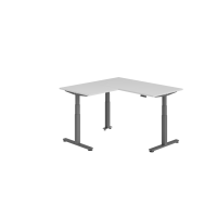 Sitz-Steh-Winkeltisch 160x160cm Grau/Graphit