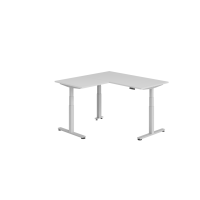 Sitz-Steh-Winkeltisch 160x160cm Grau/Silber