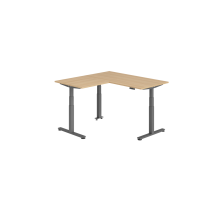 Sitz-Steh-Winkeltisch 160x160cm Eiche/Graphit